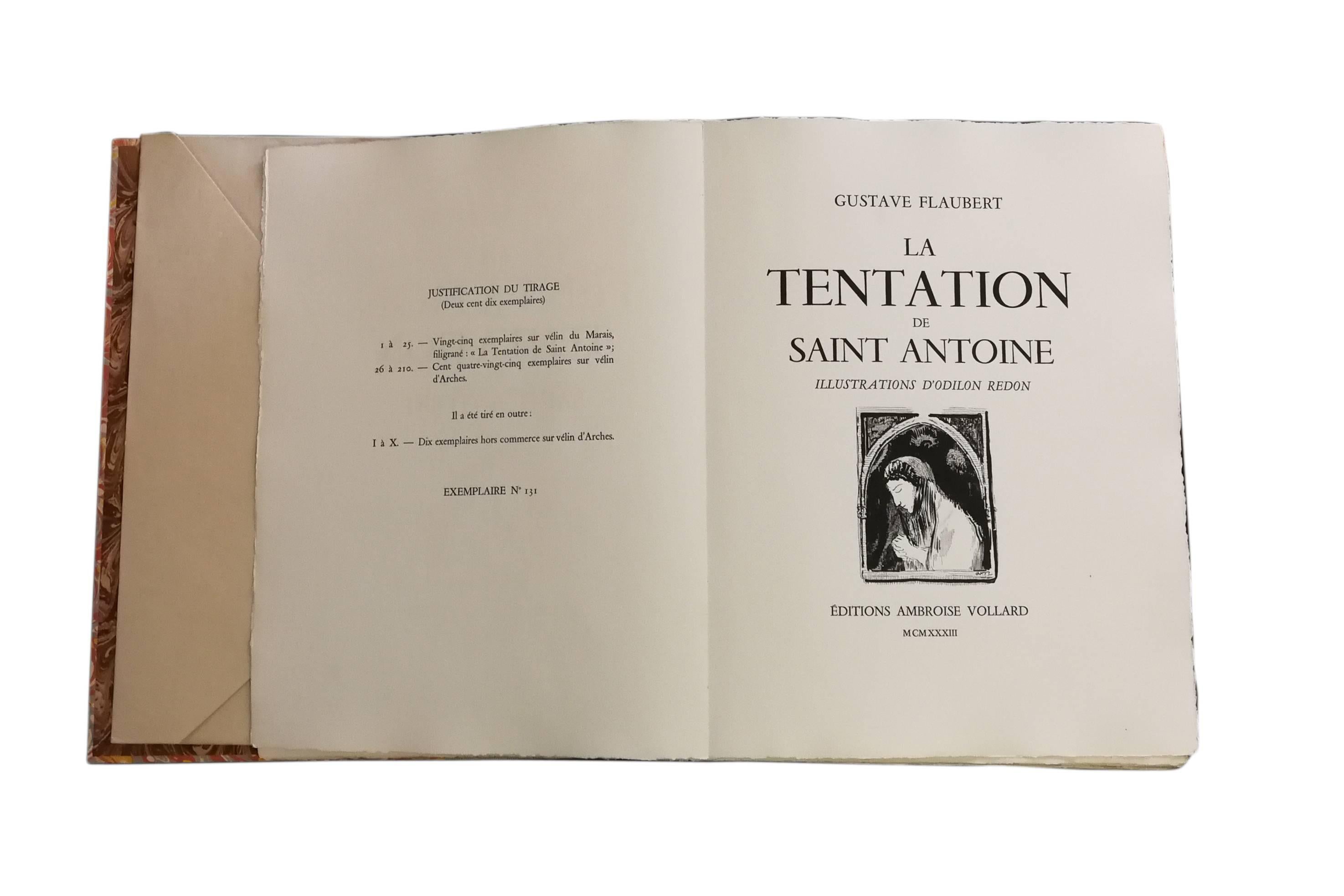 La Tentation de Saint Antoine, Gustave Flaubert's illustrated book by O. Redon - Print by Odilon Redon