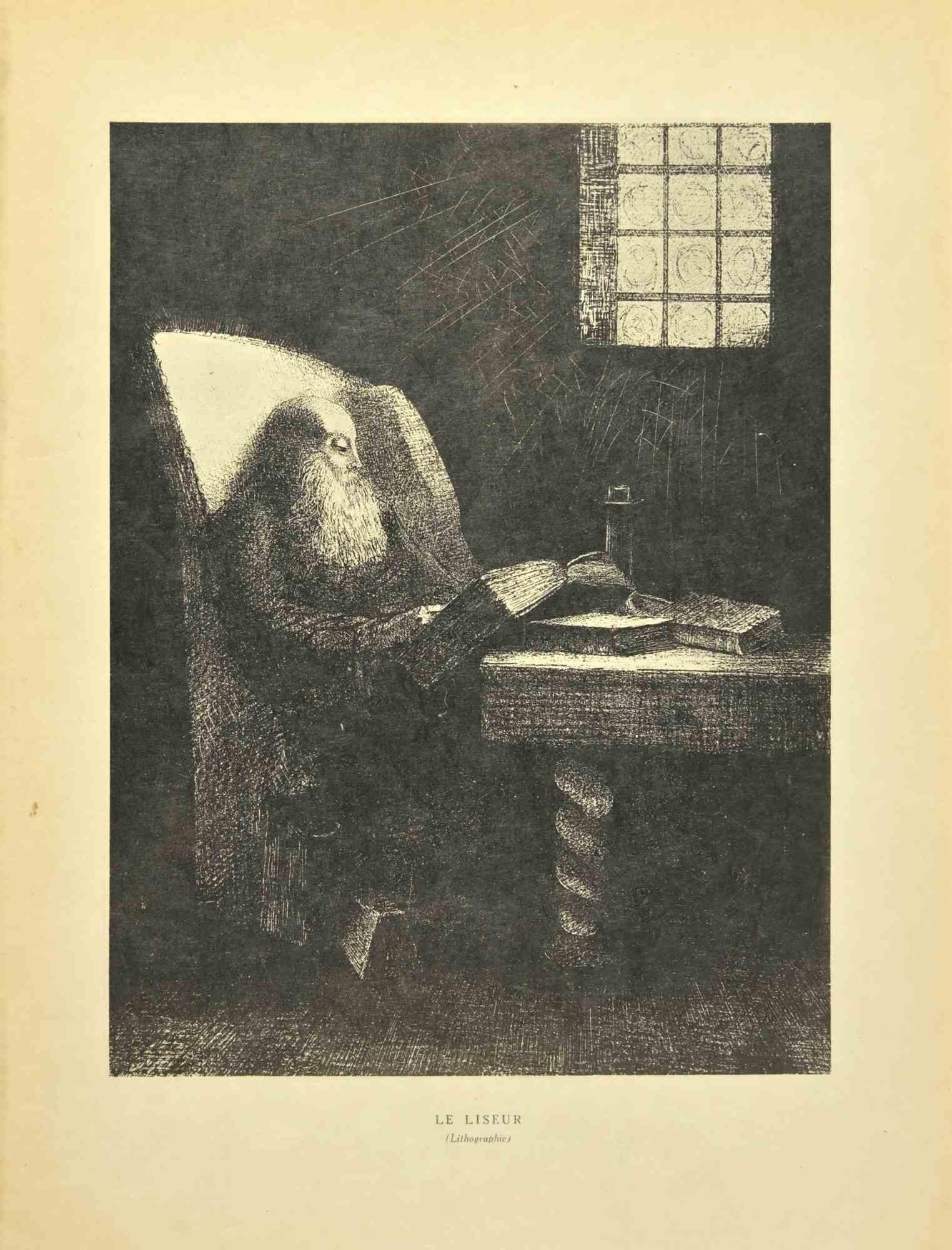 Le Liseur - Litografia dopo Odilon Redon - 1923