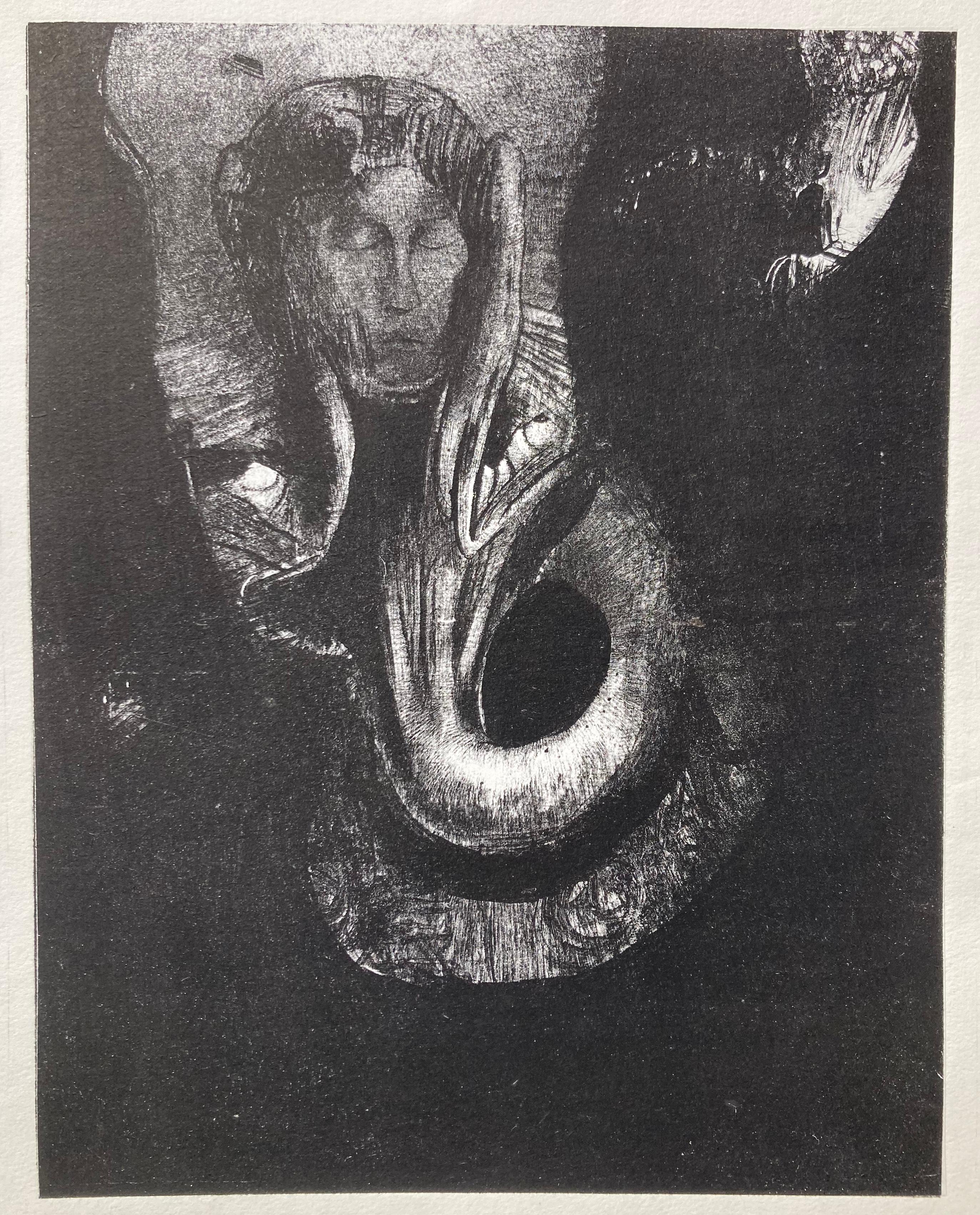 Odilon Redon Figurative Print - OANNES 1 - The First Conscious of Chaos….,
