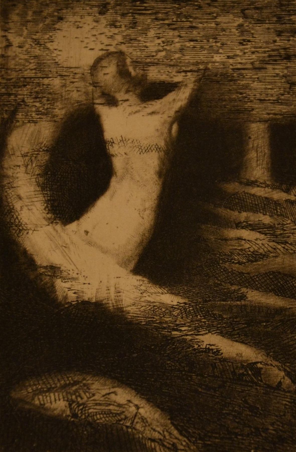 Passage d'une Ameisen  (Schwarz), Figurative Print, von Odilon Redon