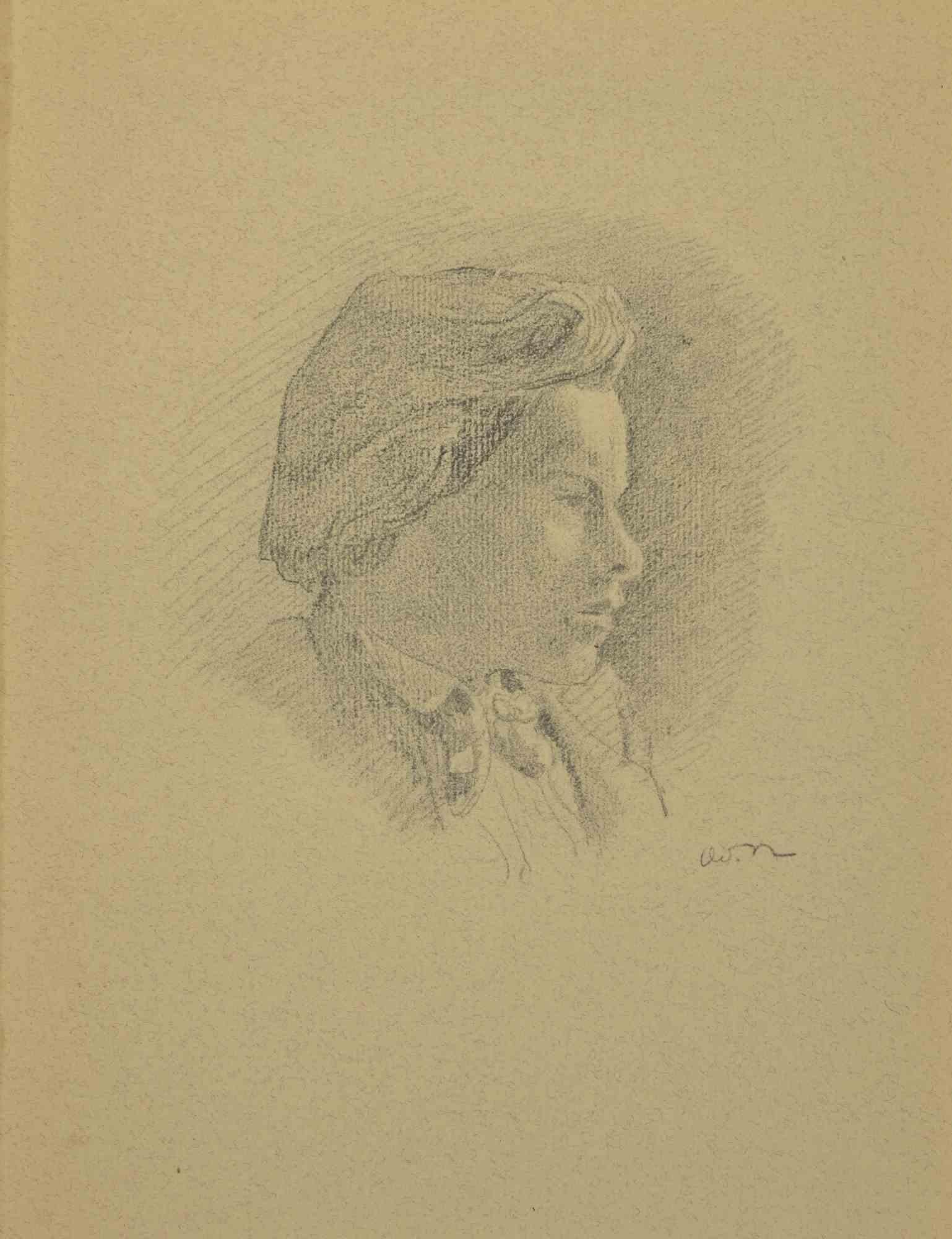 Porträt – Lithographie nach Odilon Redon – 1923