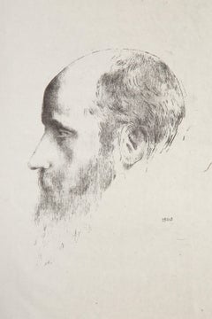 Portrait of Vuillard, Impressionist Lithograph by Odilon Redon