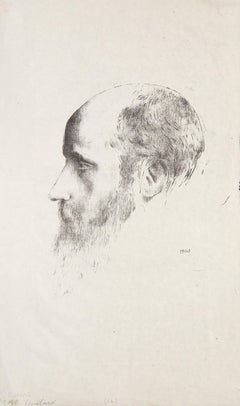 Retrato de Vuillard, litografía impresionista de Odilon Redon