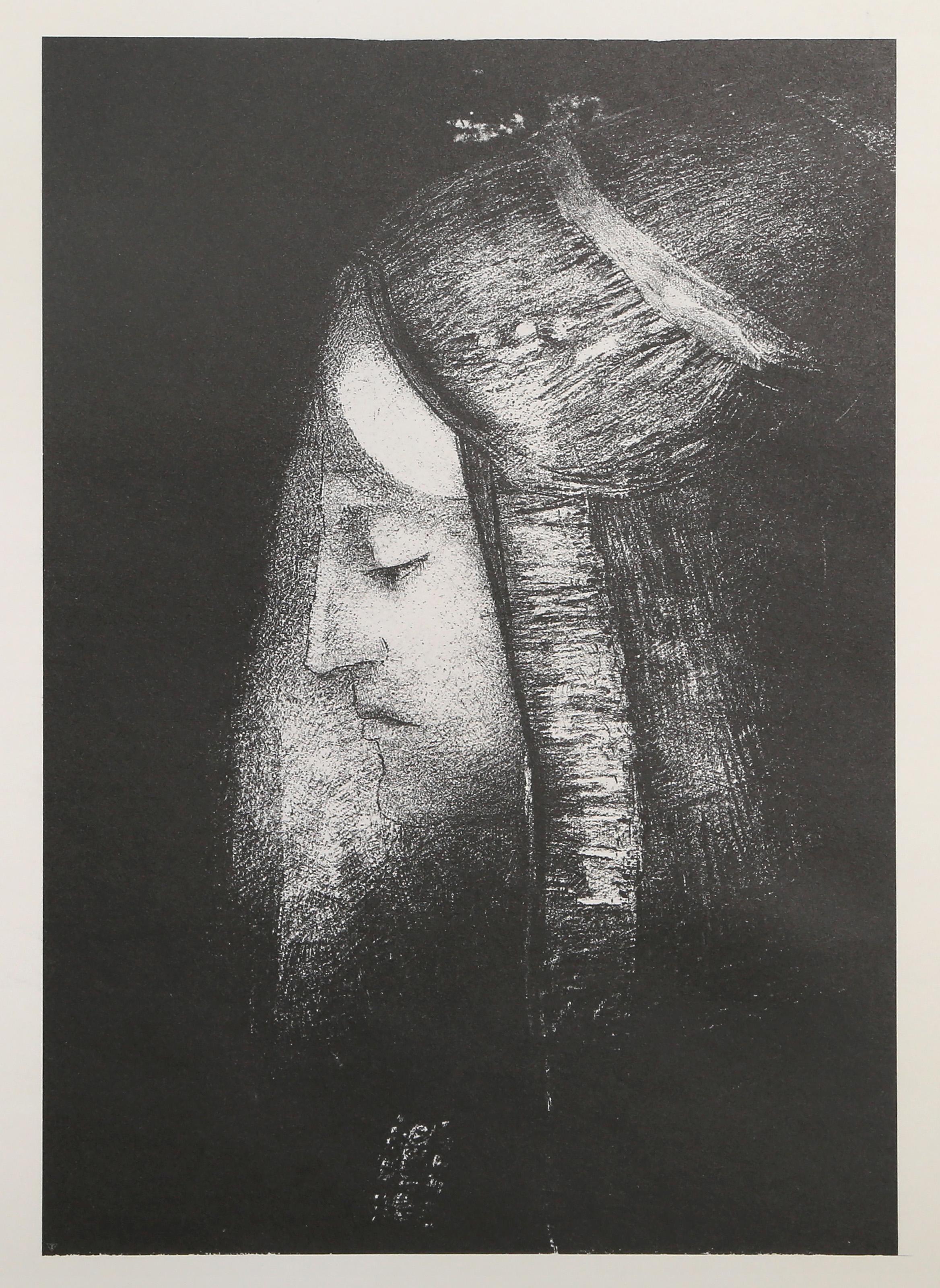 Odilon Redon, Dopo, Francese (1840 - 1916) - Profil de Lumiere, Portfolio:  Ventiquattro capolavori dell'arte grafica, Anno:  Anno di stampa 1974, Media:  Collotype, Dimensioni dell'immagine:  14 x 9,5 pollici, Dimensioni:  17 x 14 pollici (43,18 x