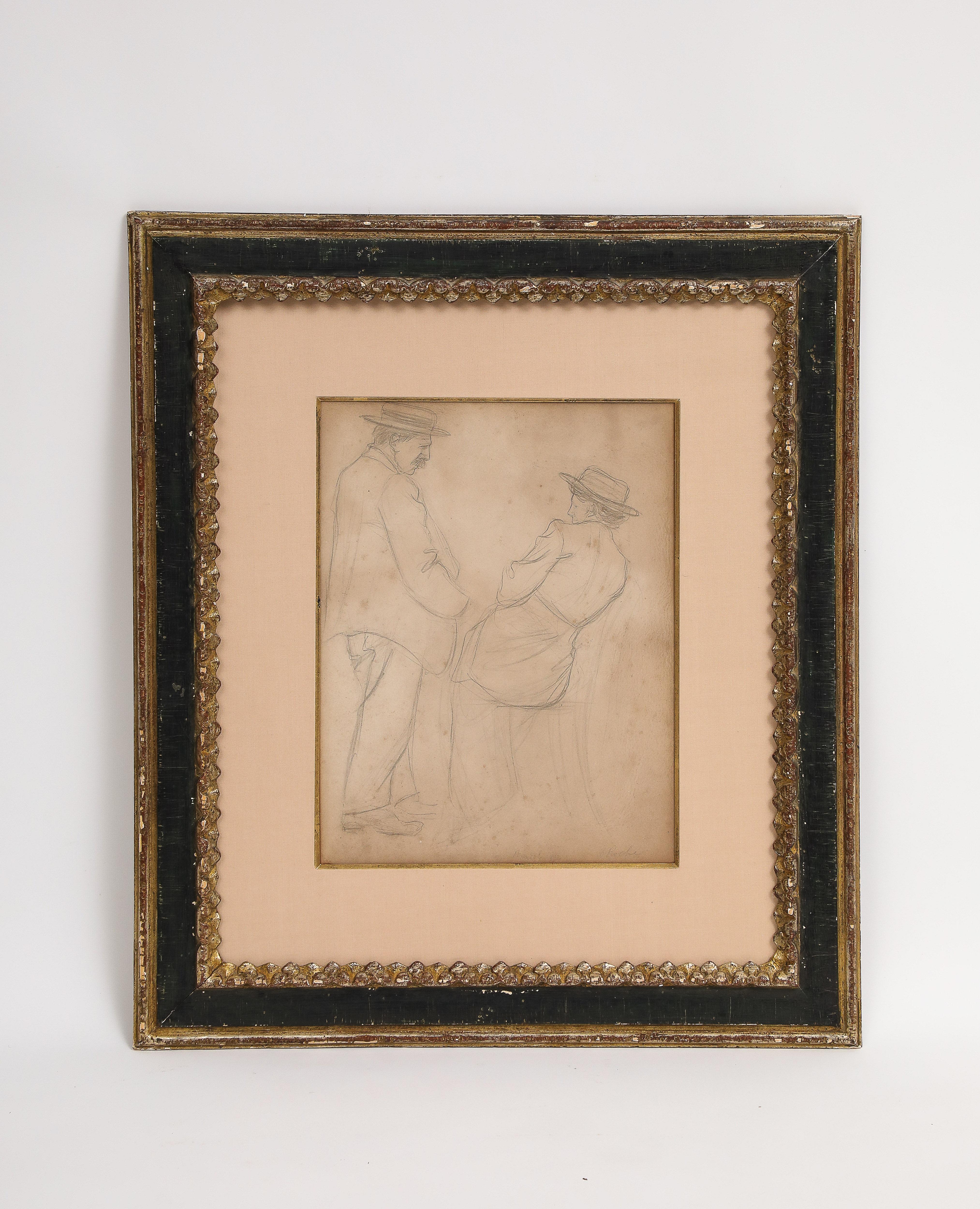 Framed sketch on paper by Odilon Roche (French, 1868-1947), 