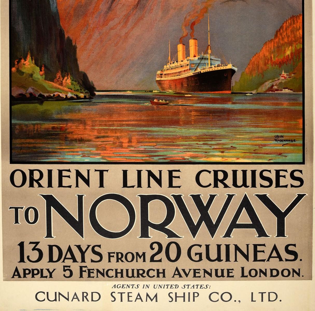ORIENT CRUISES Vintage Cruise Travel Poster Rolled CANVAS PRINT 24x36 in 
