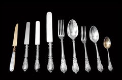 Odiot - 126pc. Antique 19th Century French 950 Sterling Silver Flatware Set