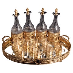 Odiot - 17pc Napoleon III Gold Plated Sterling Silver (Vermeil) Decanter Set