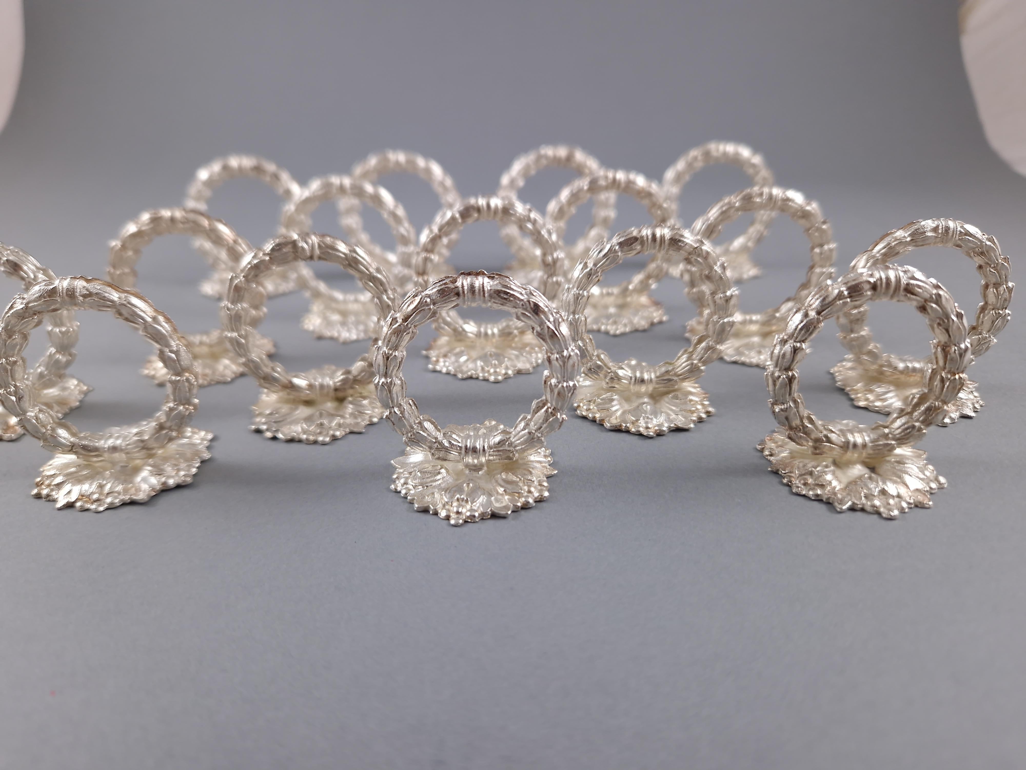 French Odiot - 18 Place Card Or Menu Holders In Sterling Silver