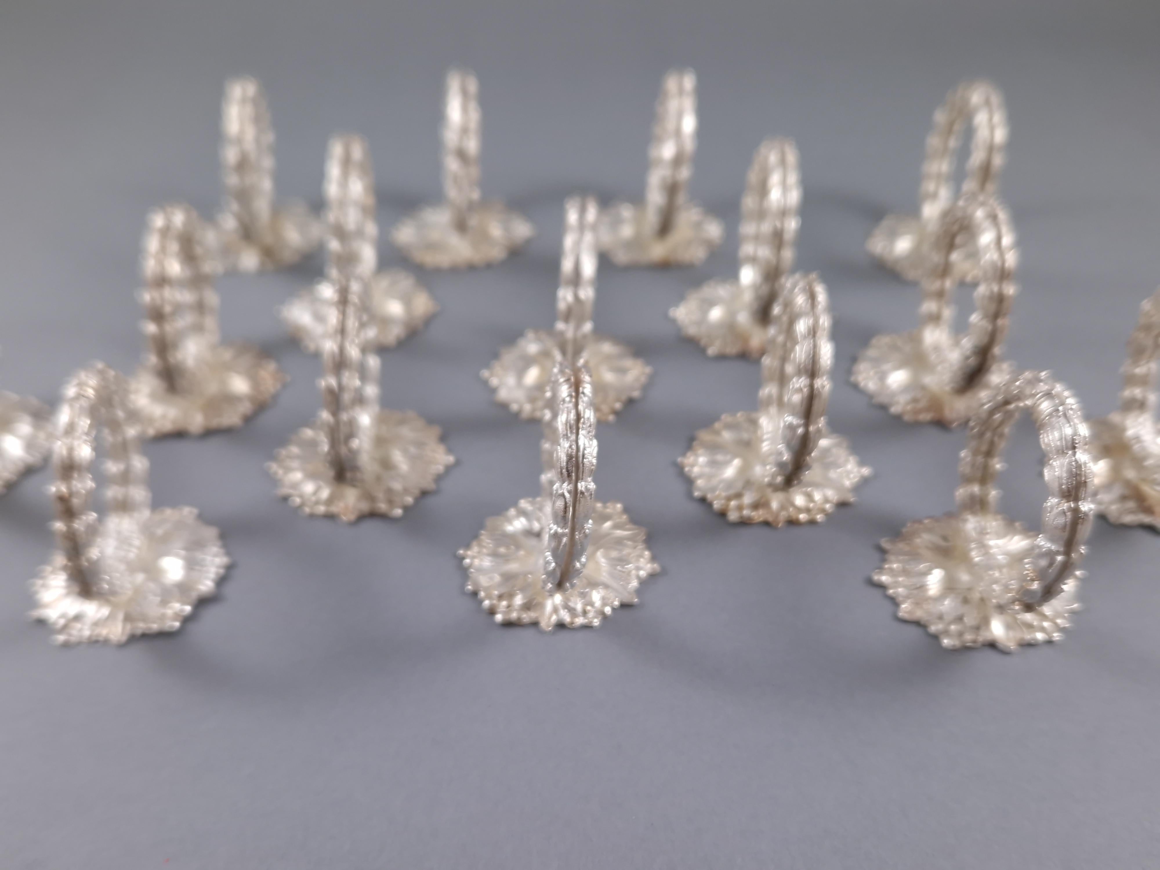 Odiot - 18 Place Card Or Menu Holders In Sterling Silver In Excellent Condition In Saint-Ouen, FR