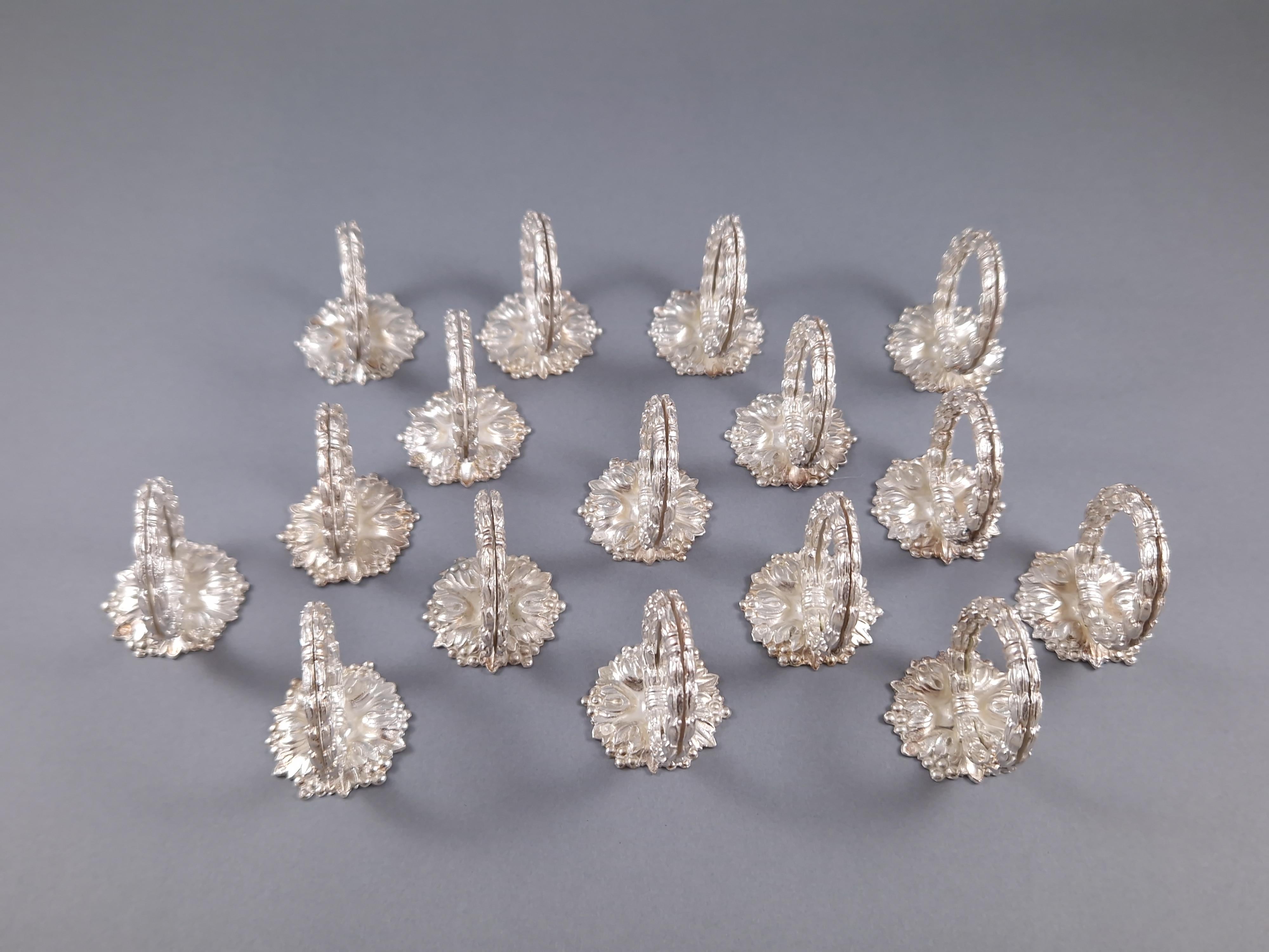 Late 19th Century Odiot - 18 Place Card Or Menu Holders In Sterling Silver