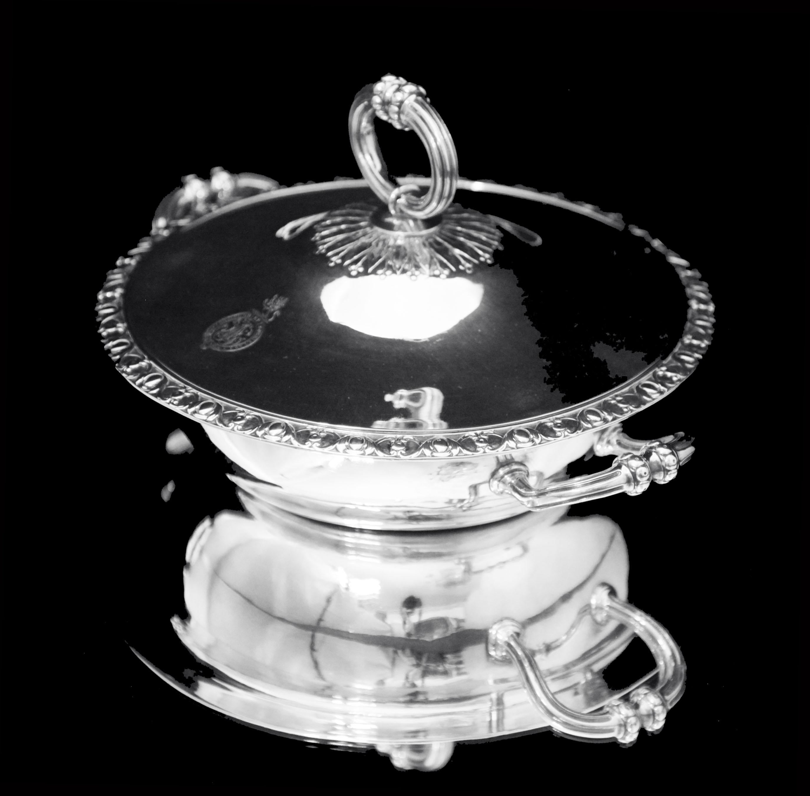 Francese Odiot - 3pc. Server per verdure in argento 950 francese del XIX secolo - MINT ! in vendita