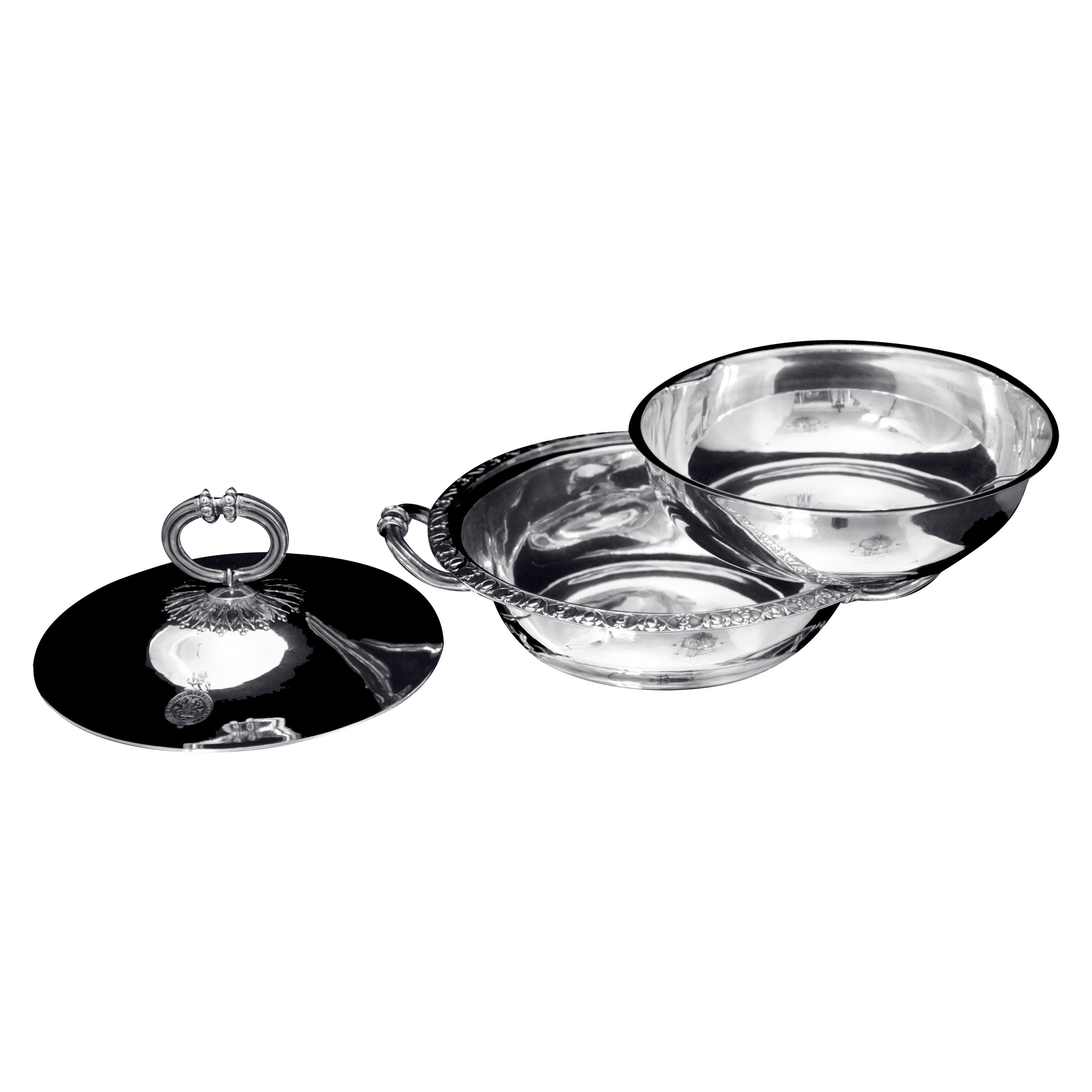 Odiot - 3 Teile. Französischer Gemüseservierer aus 950er Sterlingsilber des 19. Jahrhunderts – MINT!