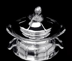 Odiot - 3pc. French 19th Century 950 Sterling  Vegetable Server - MINT !