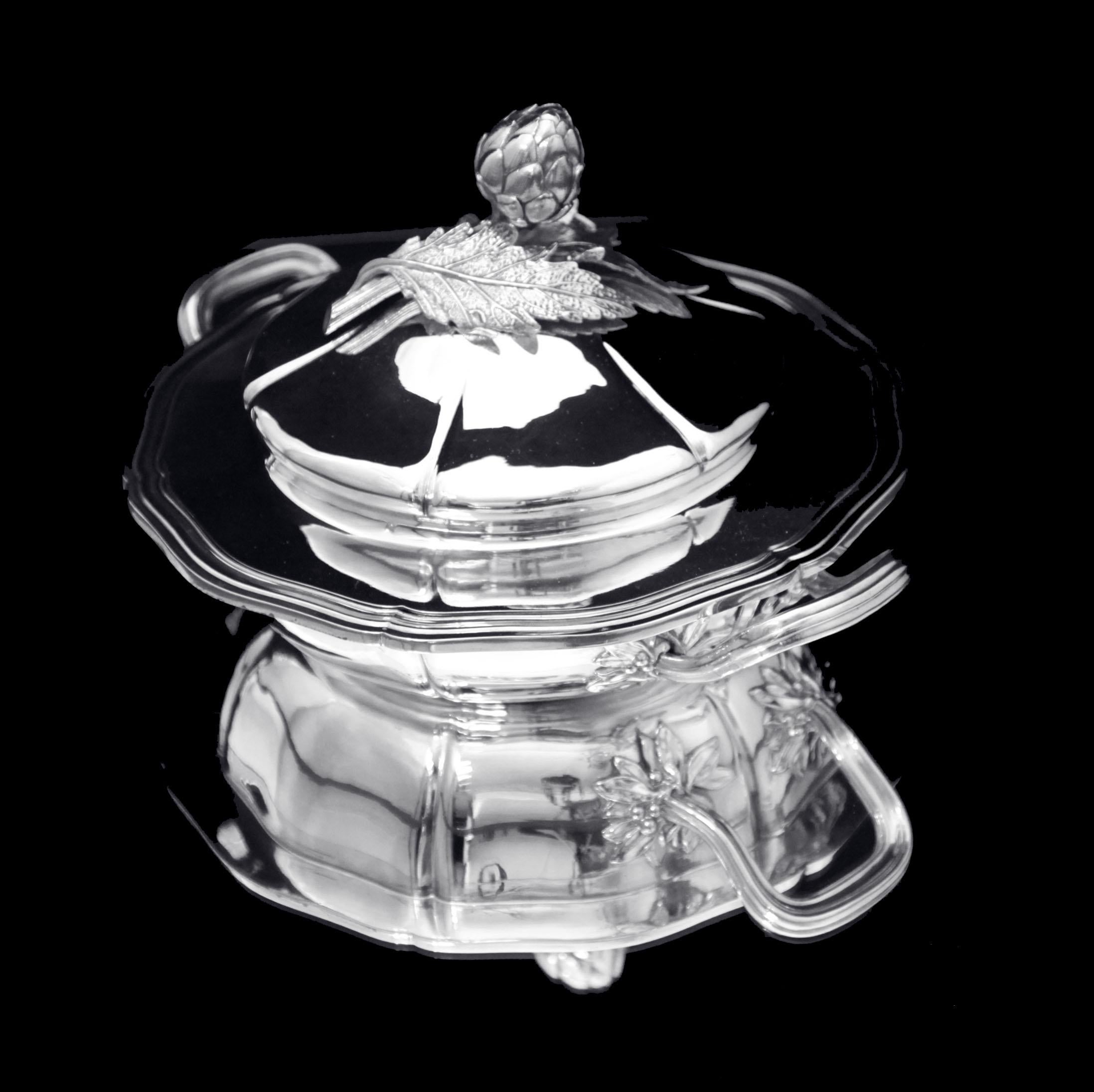 Louis XVI Odiot - 3 pièces Français du 19ème siècle 950 sterling  Service à légumes - MINT ! en vente