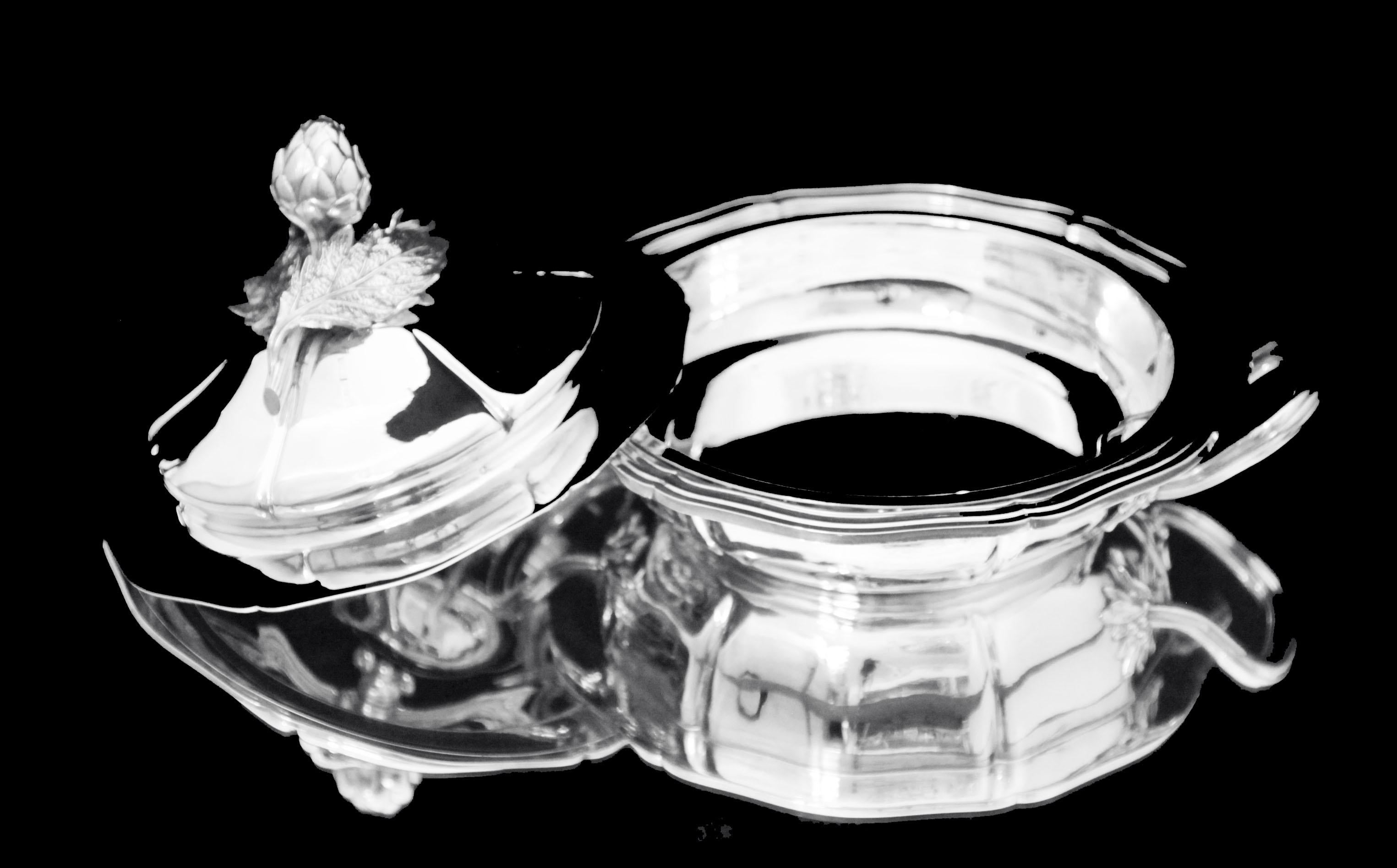 Odiot - 3 pièces Français du 19ème siècle 950 sterling  Service à légumes - MINT ! Bon état - En vente à Wilmington, DE