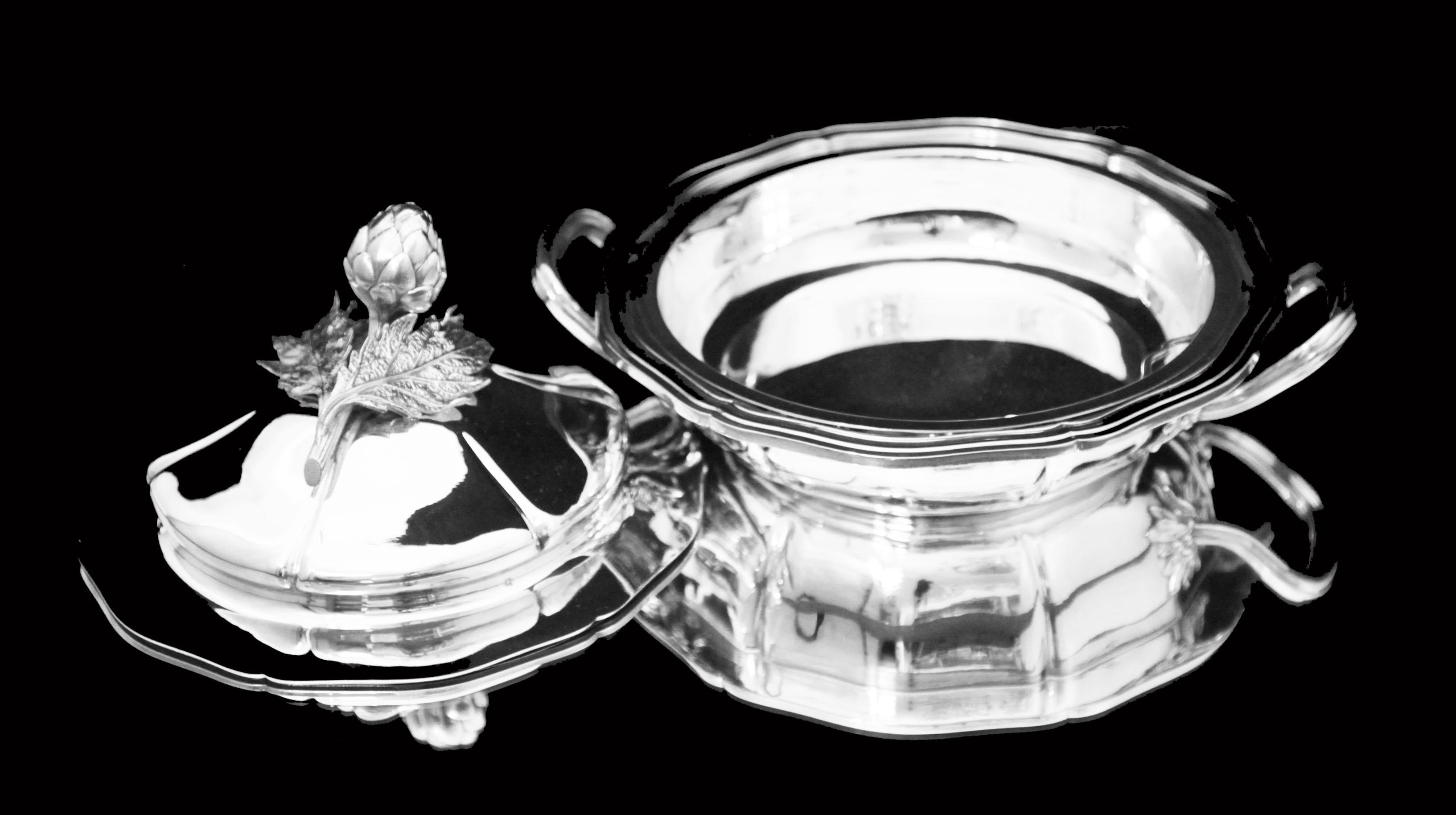 XIXe siècle Odiot - 3 pièces Français du 19ème siècle 950 sterling  Service à légumes - MINT ! en vente