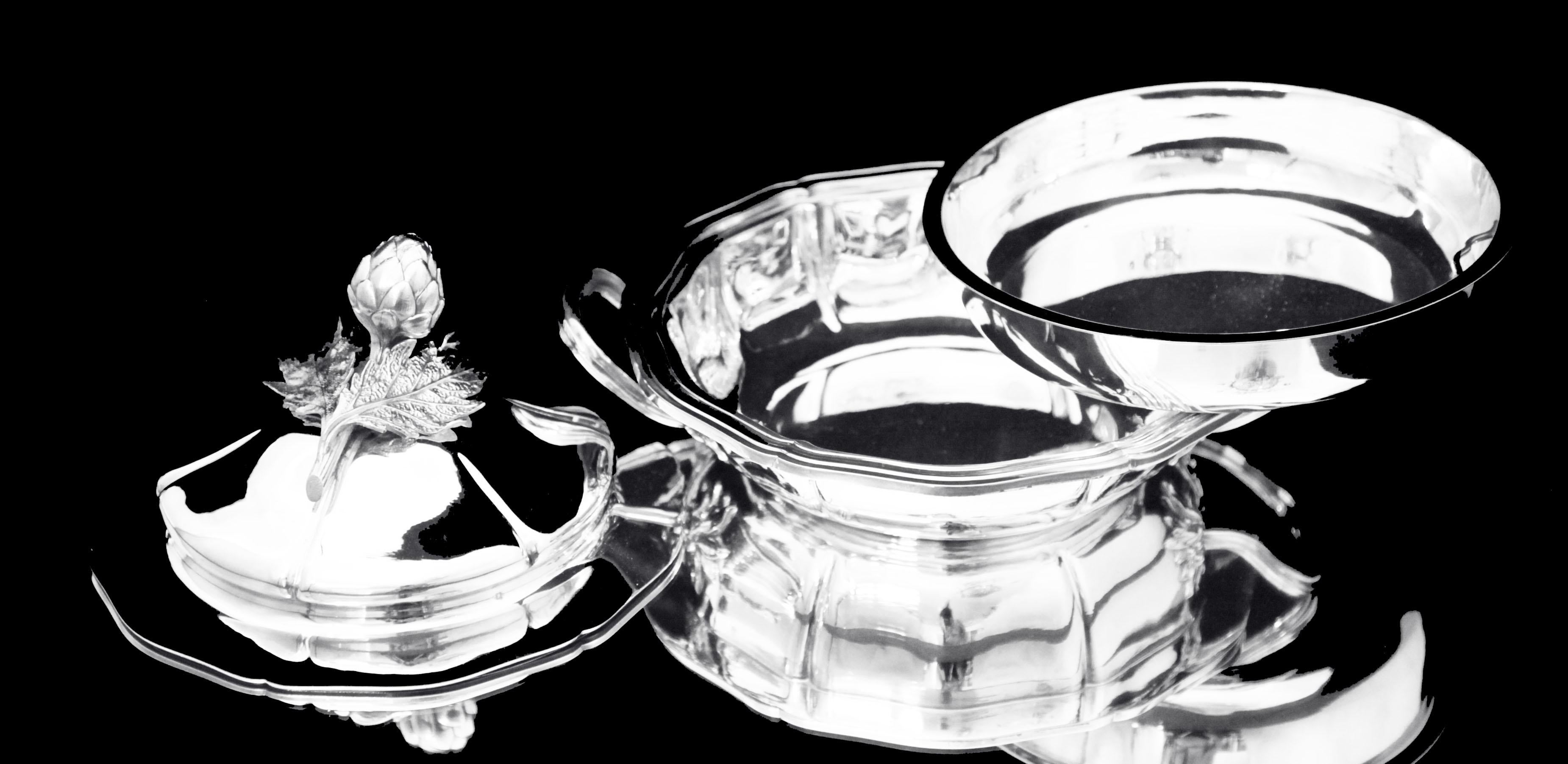 Argent sterling Odiot - 3 pièces Français du 19ème siècle 950 sterling  Service à légumes - MINT ! en vente