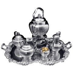 Odiot - 6 pièces Service à thé français ancien en argent sterling, comme neuf, années 1890