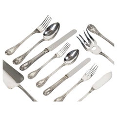 Odiot - Set di posate in argento massiccio da 99 pezzi, modello "LOUVECIENNES", XX secolo