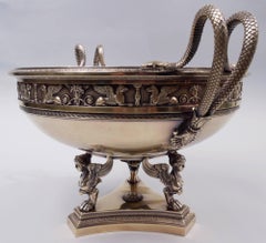 Cuenco Odiot Belle Epoque Imperio de plata dorada para centro de mesa