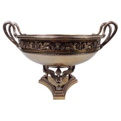 Odiot Belle Epoque Empire Silver Gilt Centerpiece Bowl