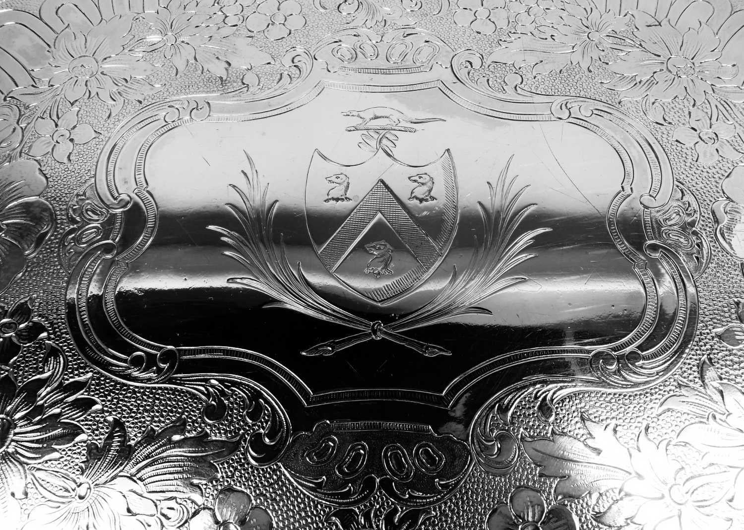 Bandeja de plata clásica Odiot French Belle Epoque Francés