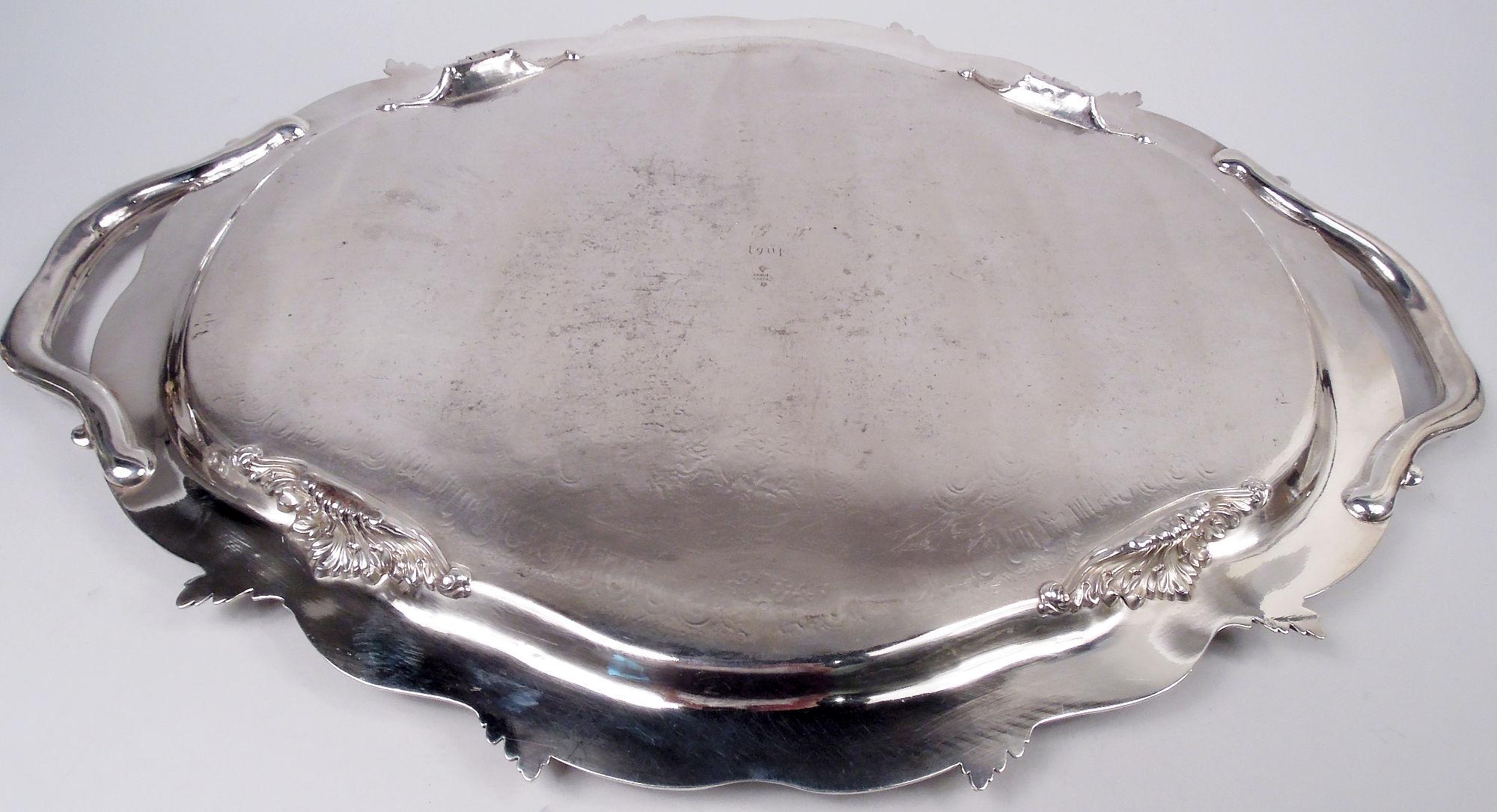 Bandeja de plata clásica Odiot French Belle Epoque 1