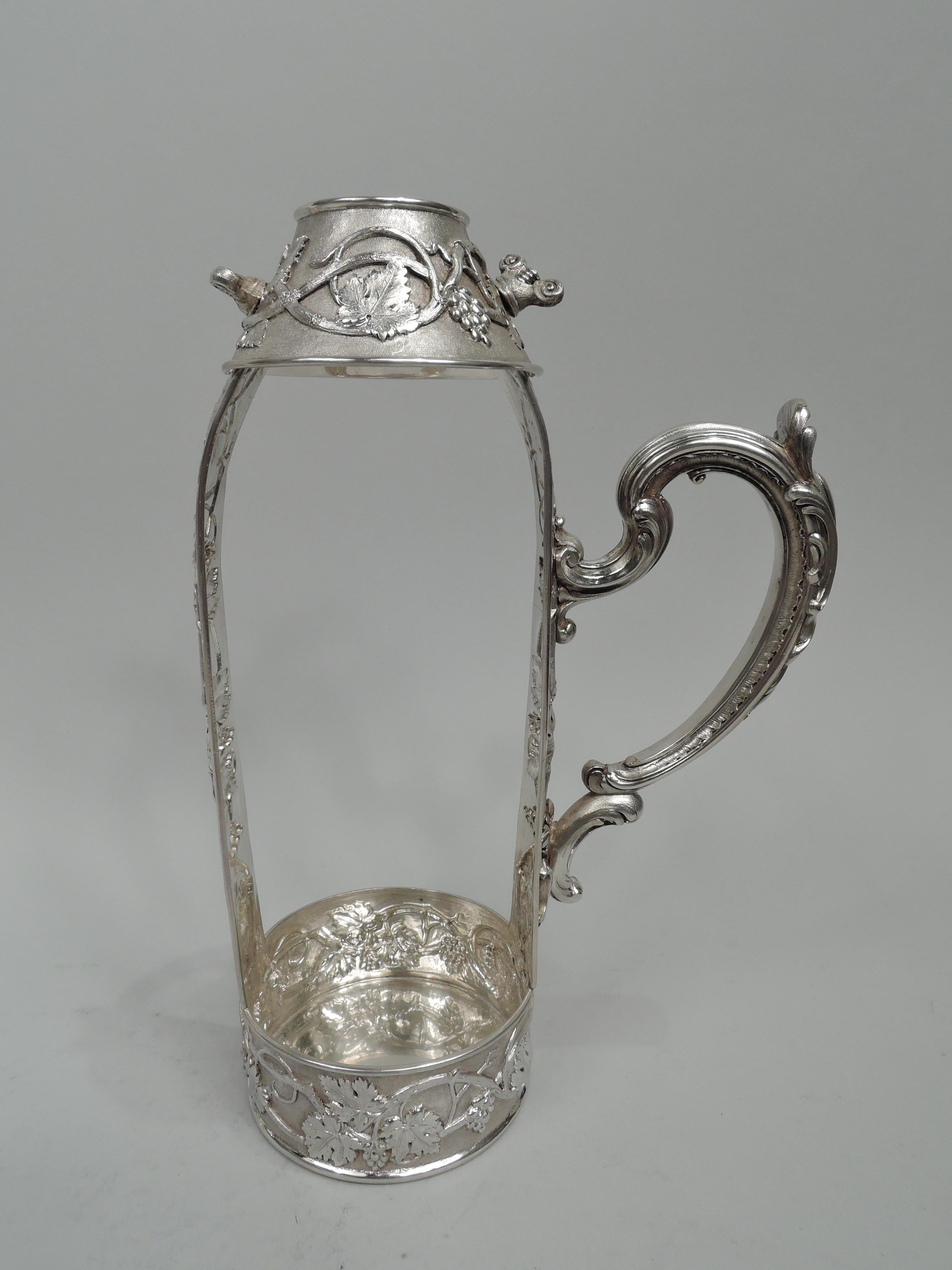 Belle Époque Odiot French Belle Epoque Classical Silver Wine Bottle Holder For Sale