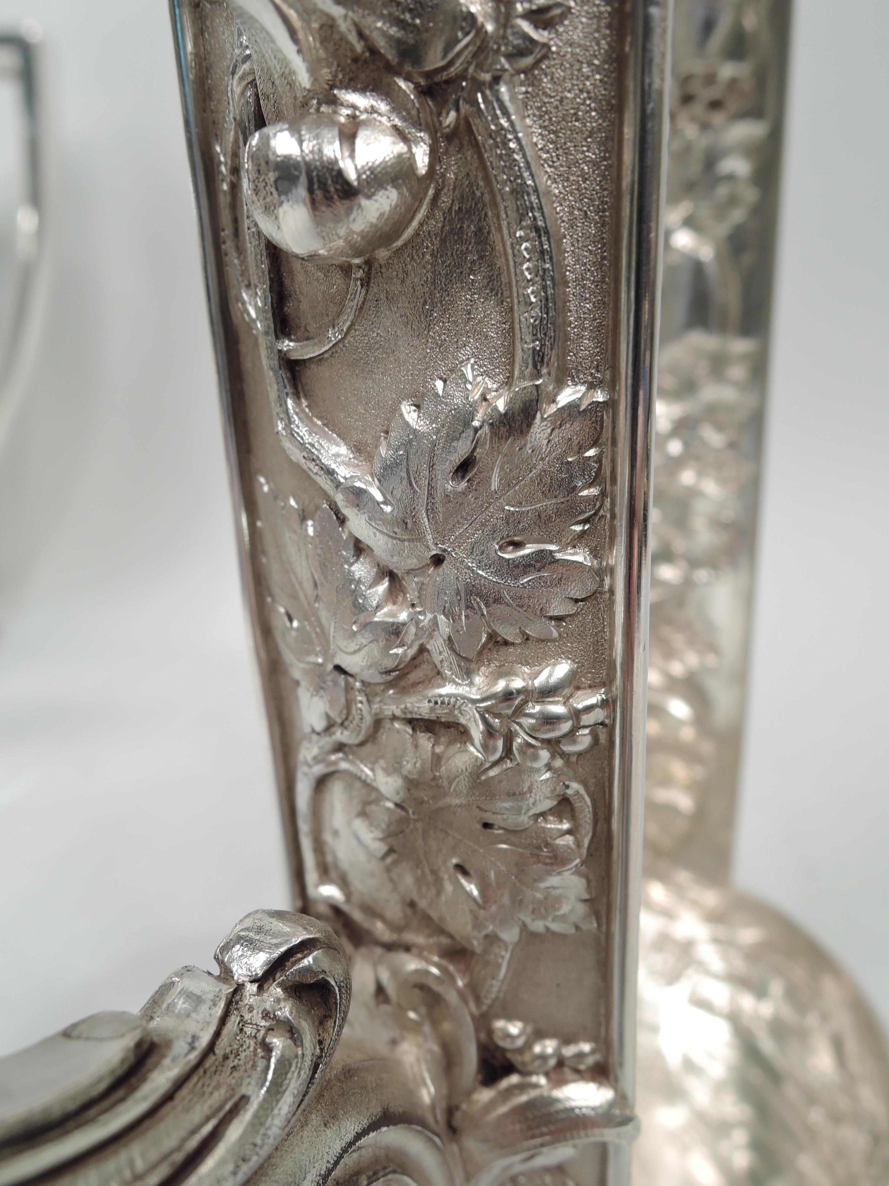 Odiot French Belle Epoque Classical Silver Wine Bottle Holder For Sale 1