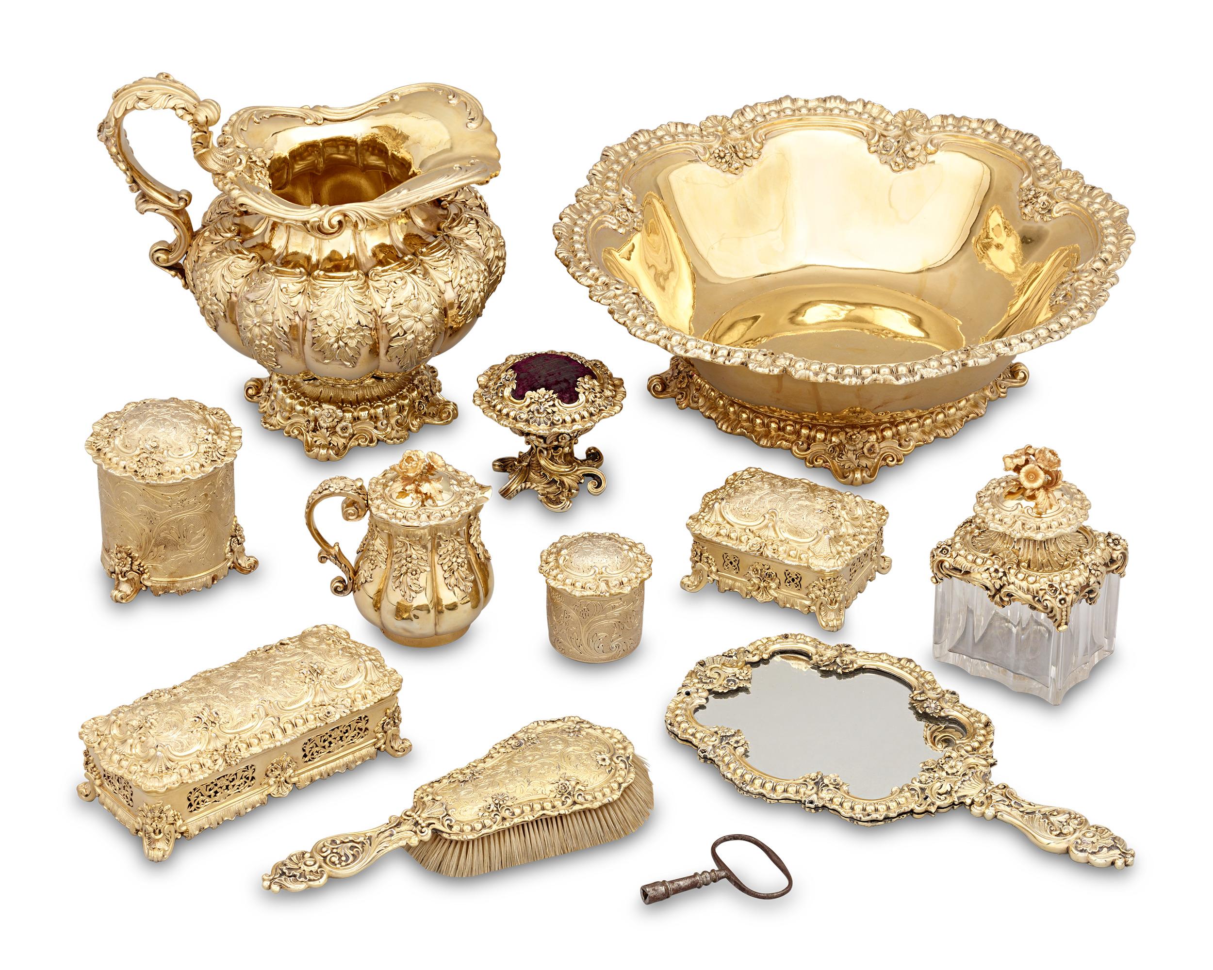 Odiot French Empire Silver-Gilt Traveling Dressing Case 1