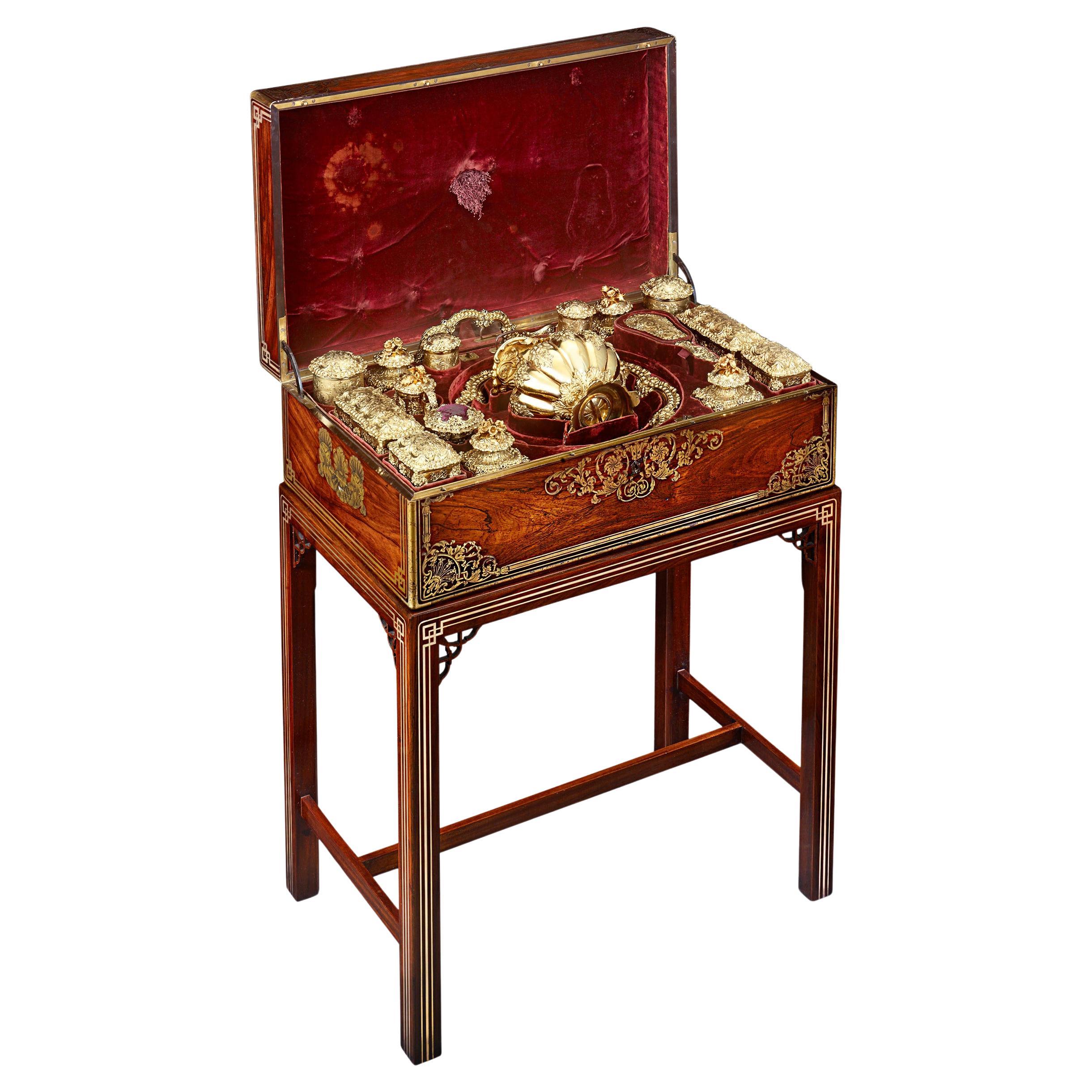 Odiot French Empire Silver-Gilt Traveling Dressing Case