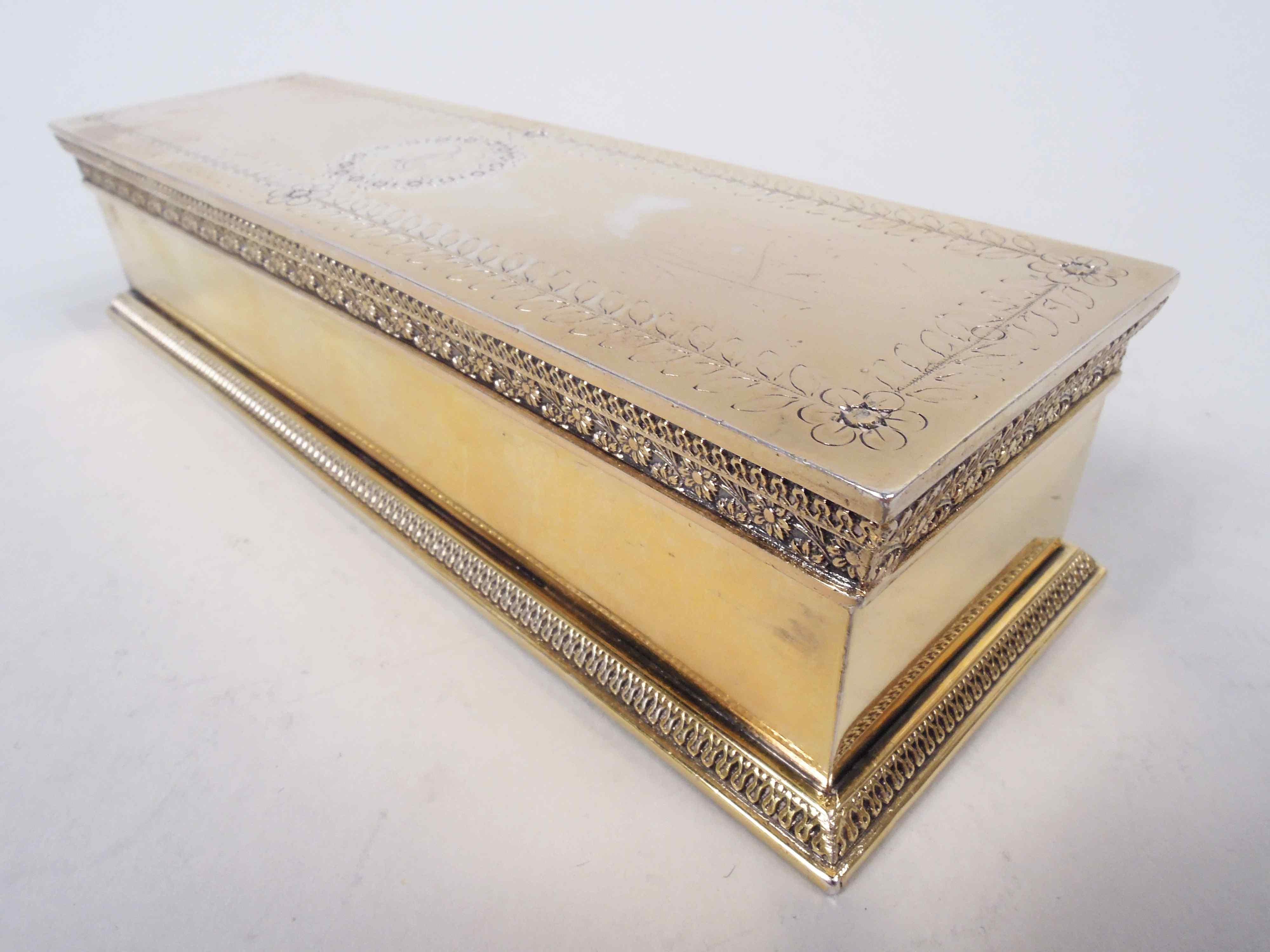 19th Century Odiot French Restauration Return of the Bourbons Silver Gilt Box For Sale