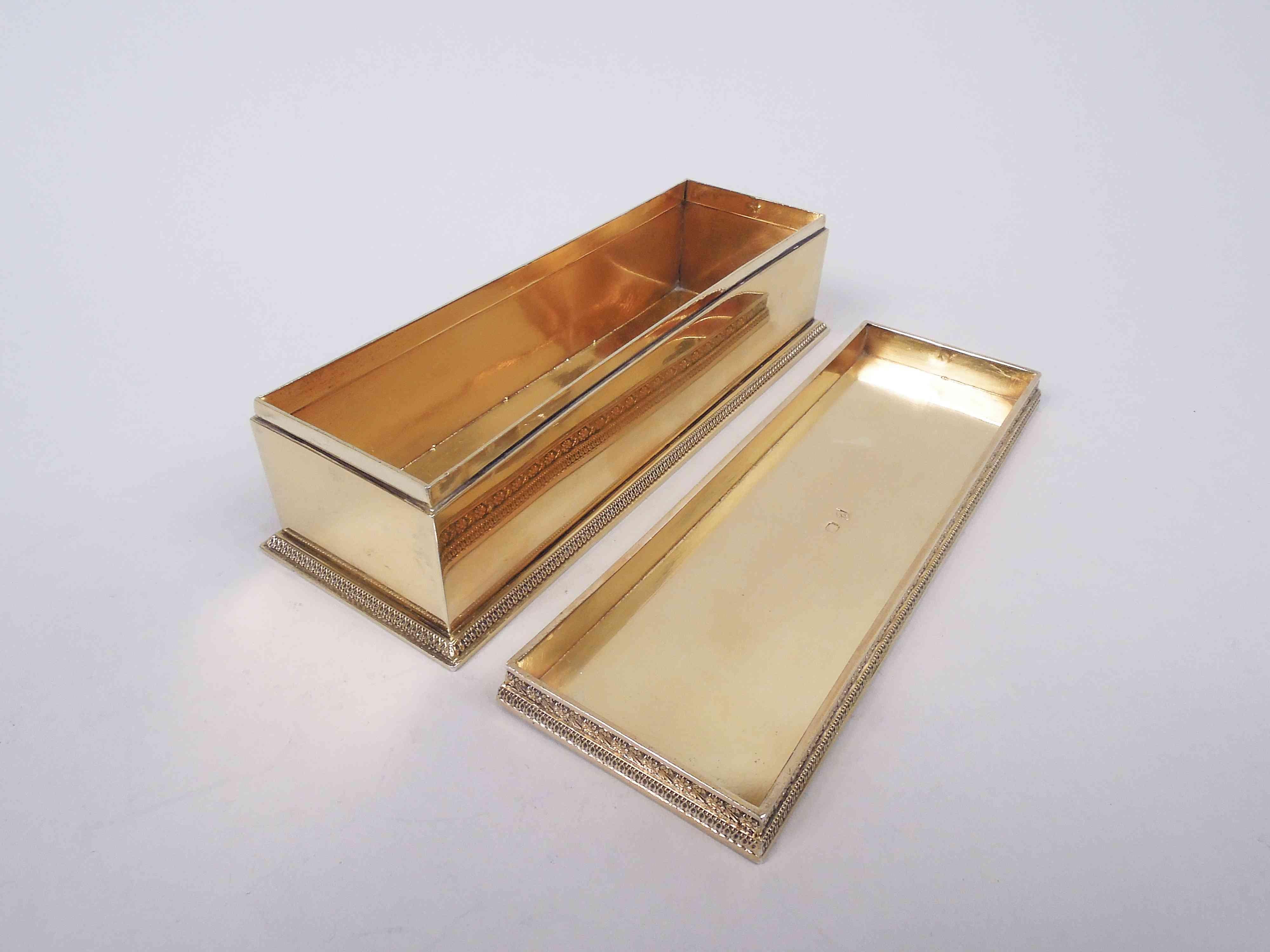 Odiot French Restauration Return-of-the-Bourbons Silver Gilt Box For Sale 2