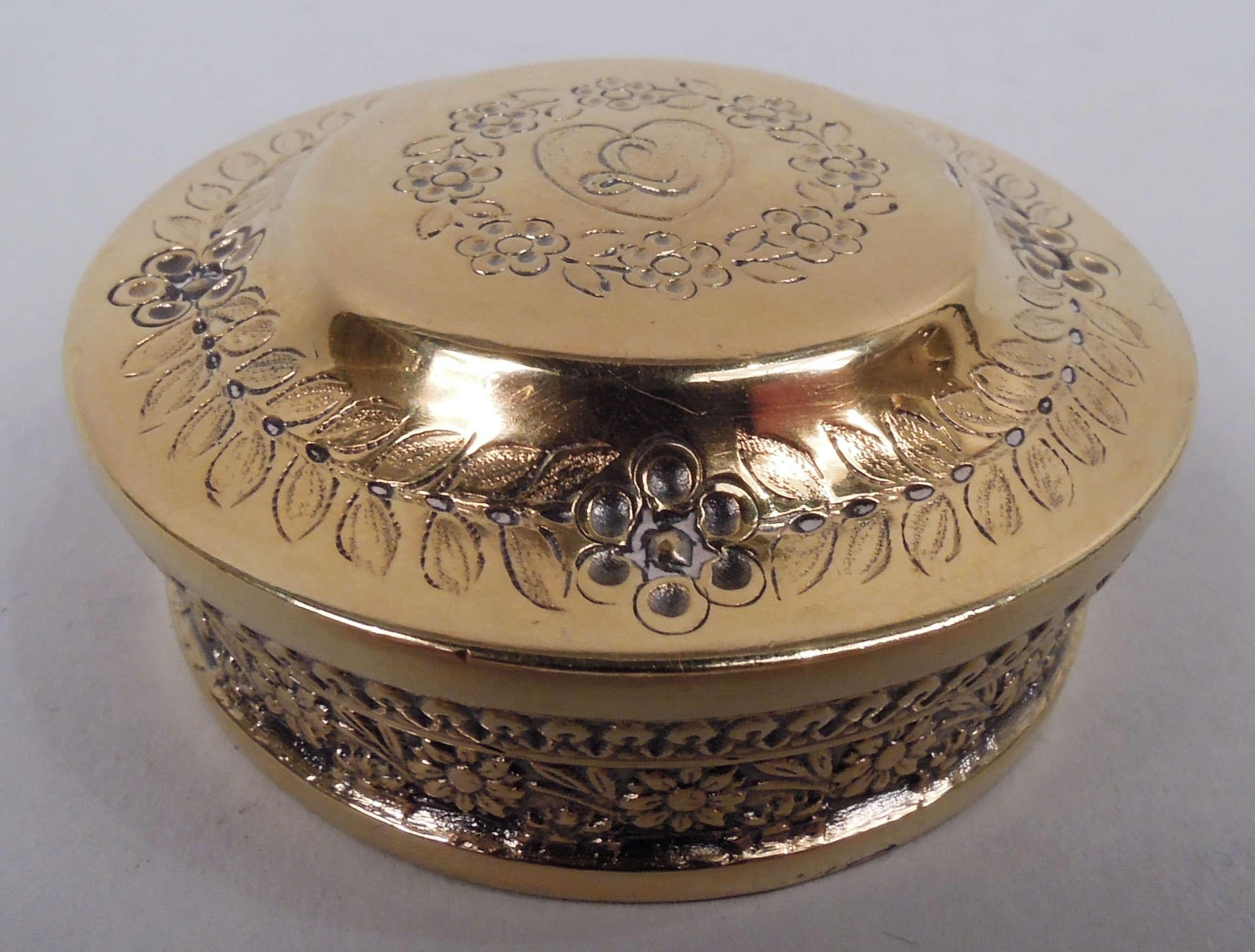 Odiot French Restauration Silver Gilt Box  For Sale 1