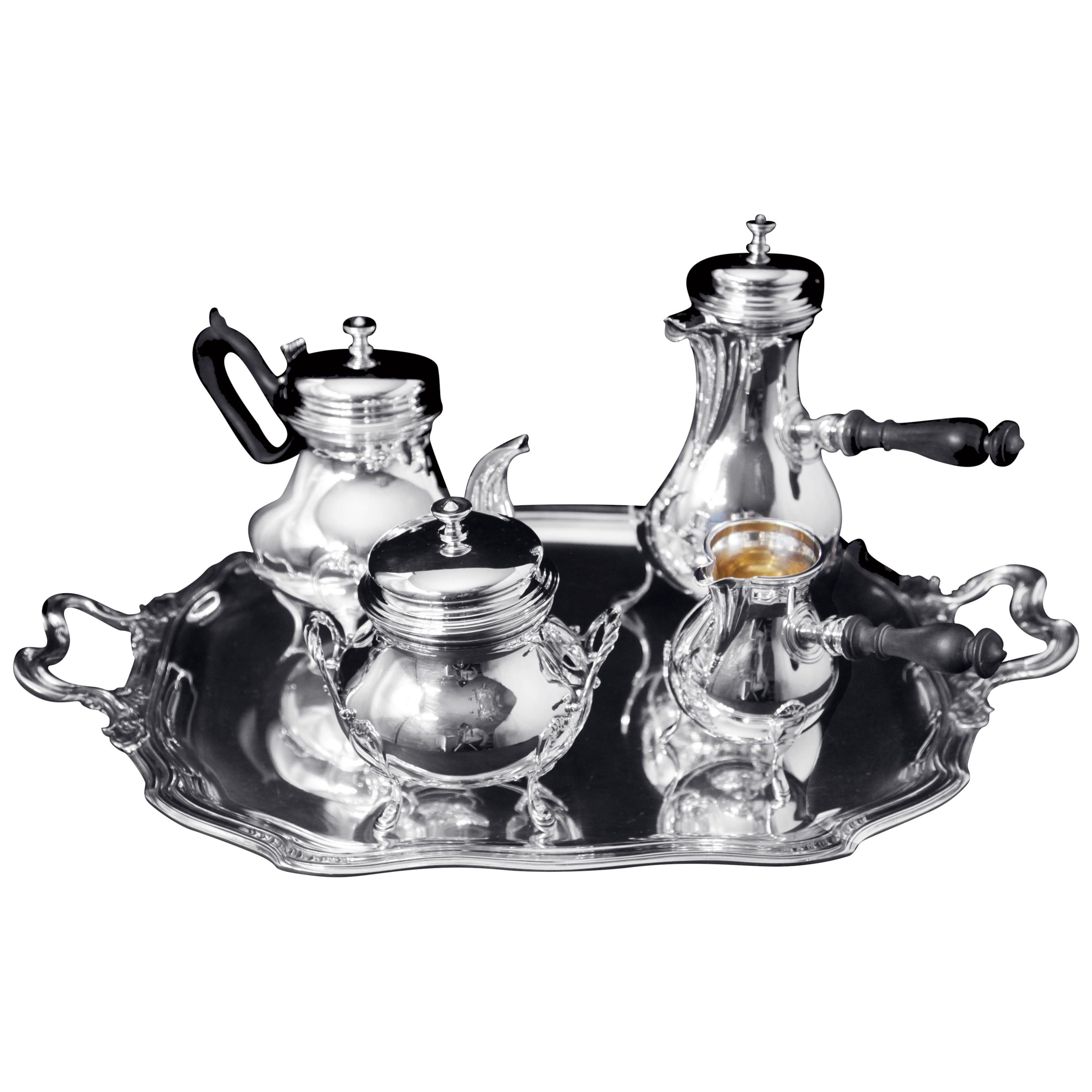 Odiot Henin - 5pc. ¡Juego de Té Antiguo Francés de Plata de Ley 950 Luis XVI ! en venta