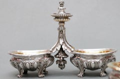 Odiot - Pair Of Double Salt Cellars And Two Individual 19th Century Silver