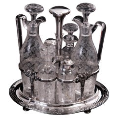 Odiot Paris 900/- silver cruet with original Glass inserts, 1894