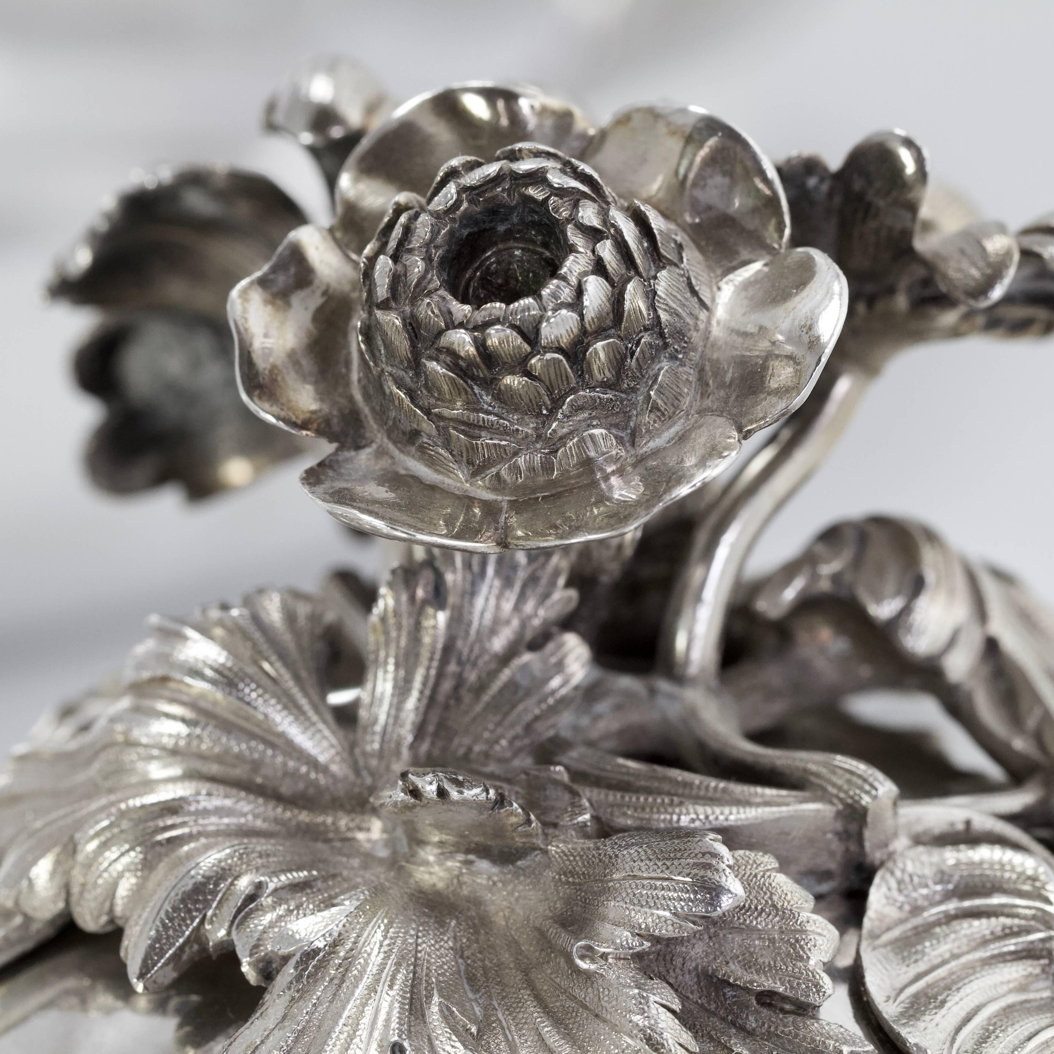 Hand-Crafted Odiot Sterling Silver Covered Vegetables Dishes For Sale