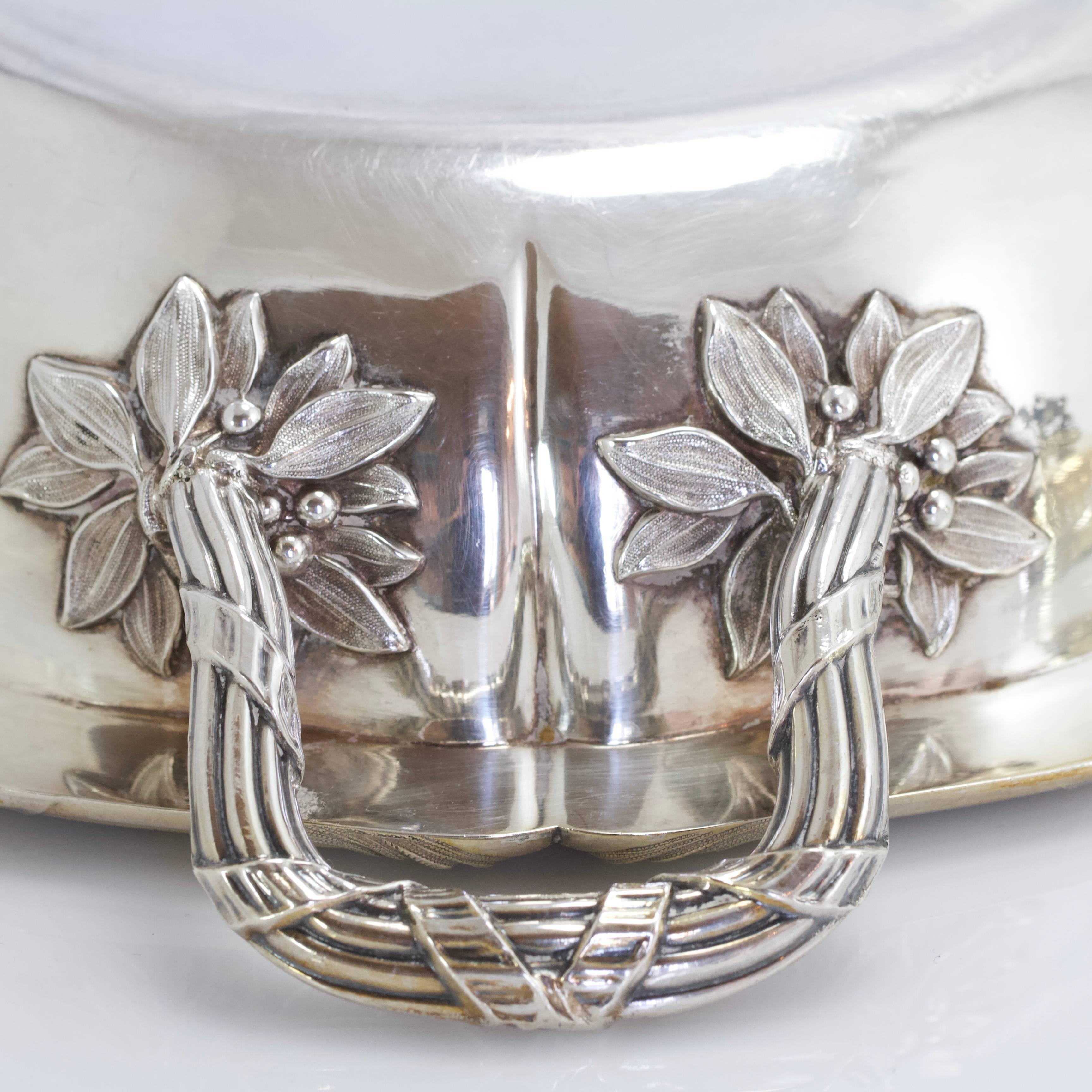 20th Century Odiot Sterling Silver Covered Vegetables Dishes For Sale