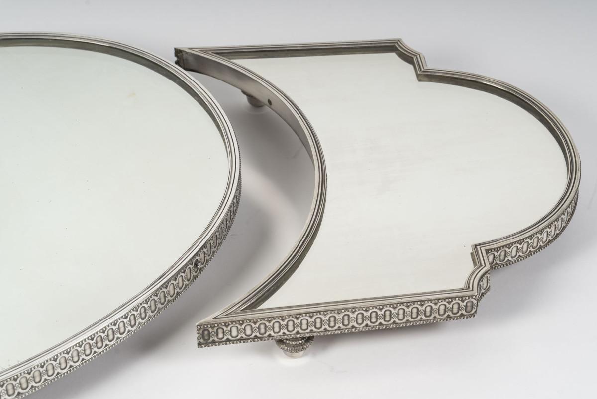 ODIOT – Three-piece silver centerpiece – Late 19th century In Excellent Condition For Sale In SAINT-OUEN-SUR-SEINE, FR