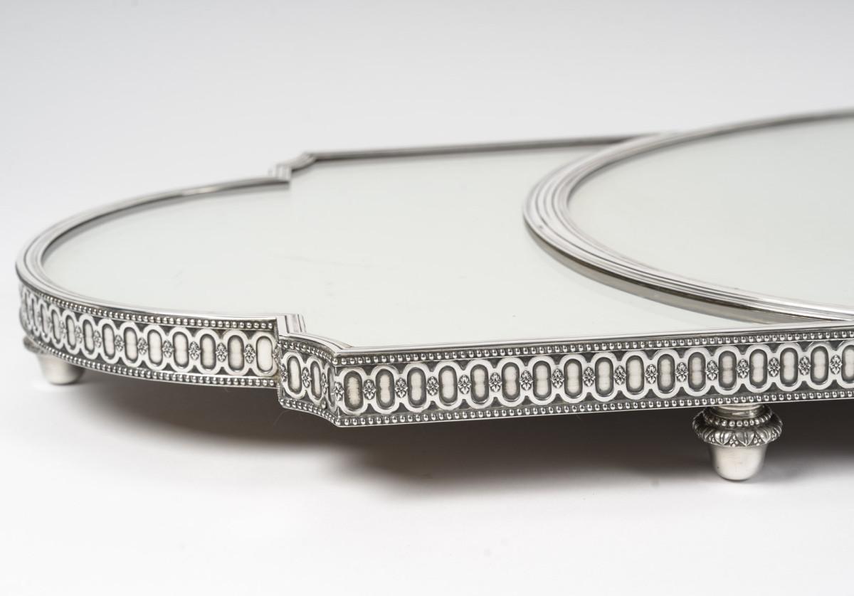 19th Century ODIOT – Three-piece silver centerpiece – Late 19th century For Sale
