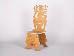 Odisseano wooden chair by Roberto Matta, late 1960s