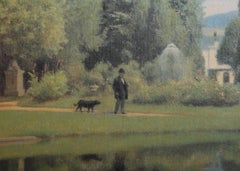 Promenade in the Garden, Impressionist Giclee Print after Odoardo Borrani
