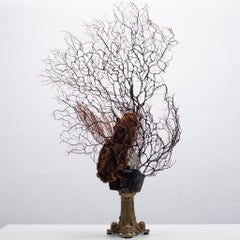 Odyssée De La Mer Coral Quartz Sea Fan Bronze Sculpture