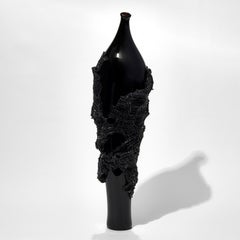 Odysseus, a unique black hand-blown glass sculpture by Cathryn Shilling