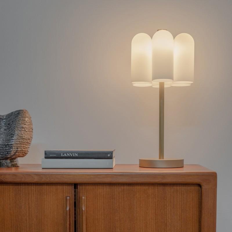 Modern Odyssey 6 Brass Table Lamp by Schwung For Sale