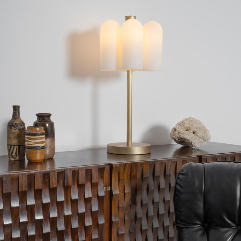 Polish Odyssey 6 Brass Table Lamp by Schwung For Sale
