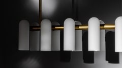 Odyssey Linear MD Chandelier: Brass & Glass, Contemporary Design by Schwung