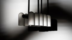 Odyssey Linear XS Chandelier: Brass & Glass, Contemporary Design by Schwung